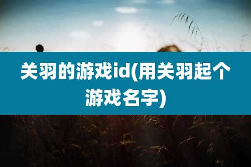 关羽的游戏id(用关羽起个游戏名字)