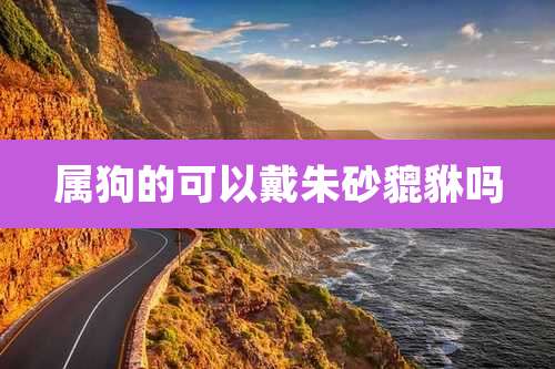 属狗的可以戴朱砂貔貅吗