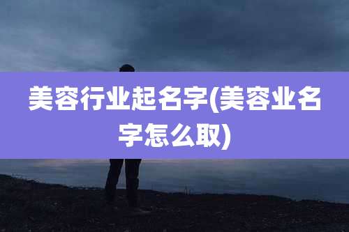 美容行业起名字(美容业名字怎么取)