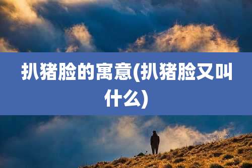 扒猪脸的寓意(扒猪脸又叫什么)