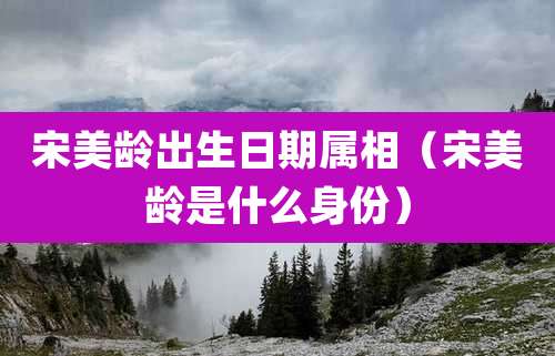 宋美龄出生日期属相（宋美龄是什么身份）
