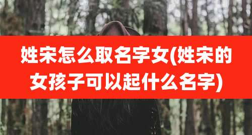 姓宋怎么取名字女(姓宋的女孩子可以起什么名字)