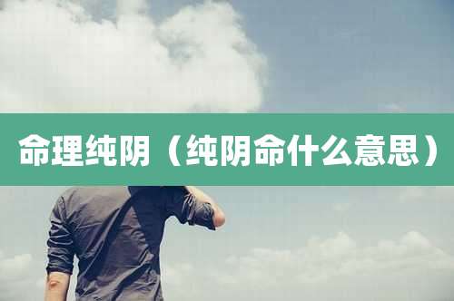 命理纯阴（纯阴命什么意思）