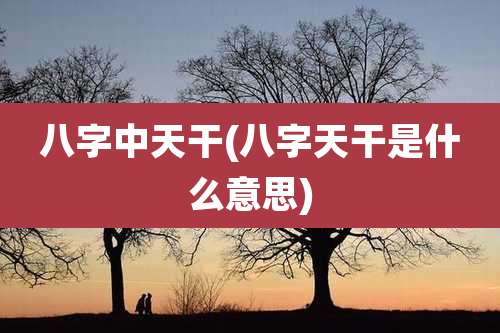 八字中天干(八字天干是什么意思)