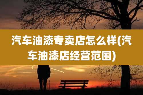 汽车油漆专卖店怎么样(汽车油漆店经营范围)