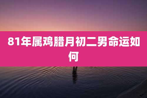 81年属鸡腊月初二男命运如何