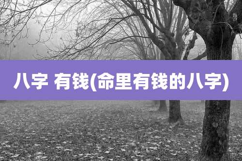 八字 有钱(命里有钱的八字)