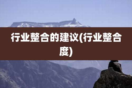 行业整合的建议(行业整合度)