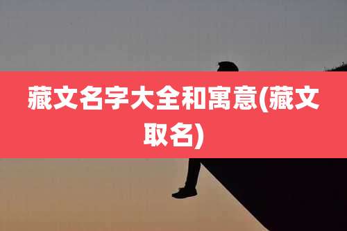 藏文名字大全和寓意(藏文取名)