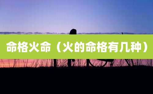 命格火命（火的命格有几种）