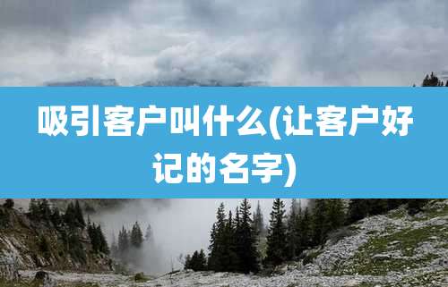 吸引客户叫什么(让客户好记的名字)