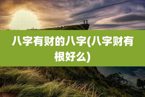 八字有财的八字(八字财有根好么)
