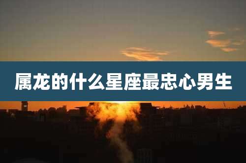 属龙的什么星座最忠心男生