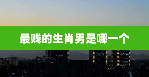 最贱的生肖男是哪一个