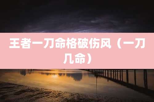 王者一刀命格破伤风（一刀几命）