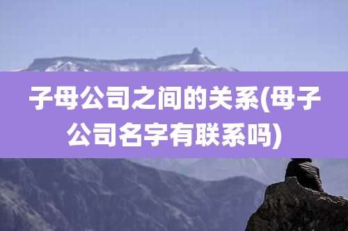 子母公司之间的关系(母子公司名字有联系吗)