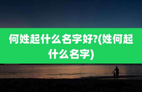 何姓起什么名字好?(姓何起什么名字)