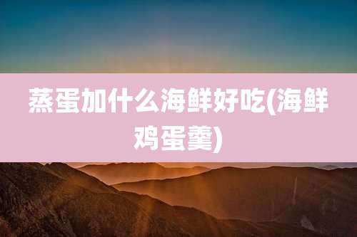 蒸蛋加什么海鲜好吃(海鲜鸡蛋羹)