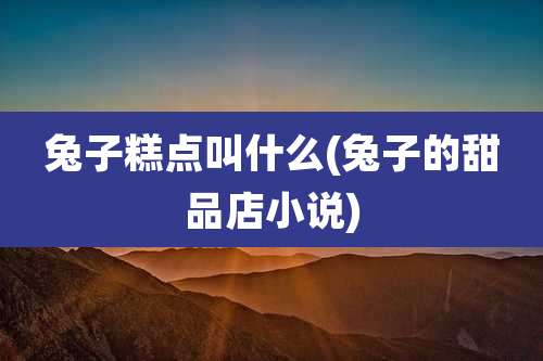 兔子糕点叫什么(兔子的甜品店小说)