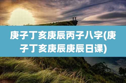 庚子丁亥庚辰丙子八字(庚子丁亥庚辰庚辰日课)