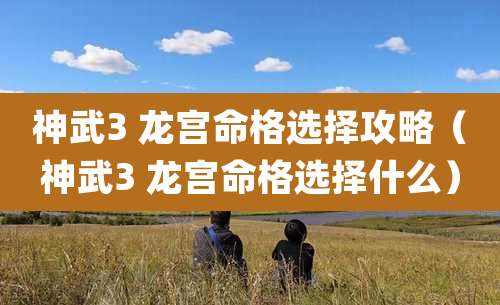 神武3 龙宫命格选择攻略（神武3 龙宫命格选择什么）