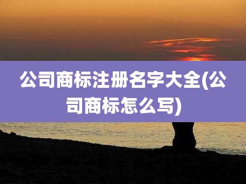 公司商标注册名字大全(公司商标怎么写)