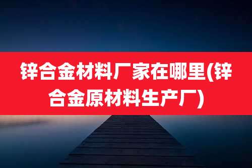 锌合金材料厂家在哪里(锌合金原材料生产厂)