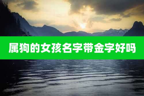 属狗的女孩名字带金字好吗