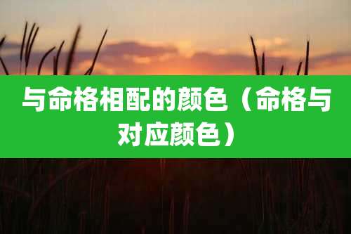 与命格相配的颜色（命格与对应颜色）