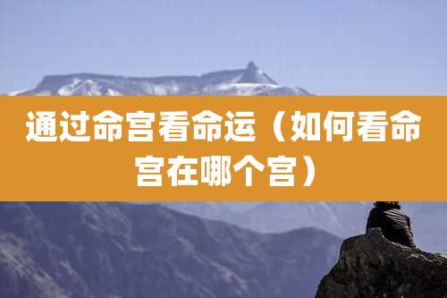 通过命宫看命运（如何看命宫在哪个宫）