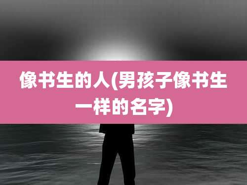 像书生的人(男孩子像书生一样的名字)