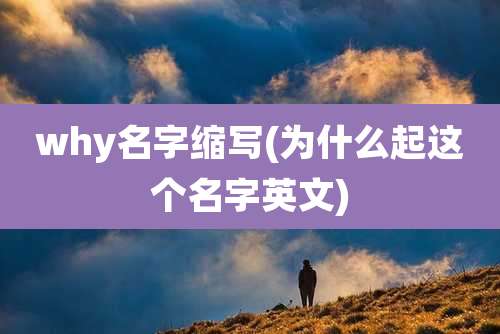 why名字缩写(为什么起这个名字英文)