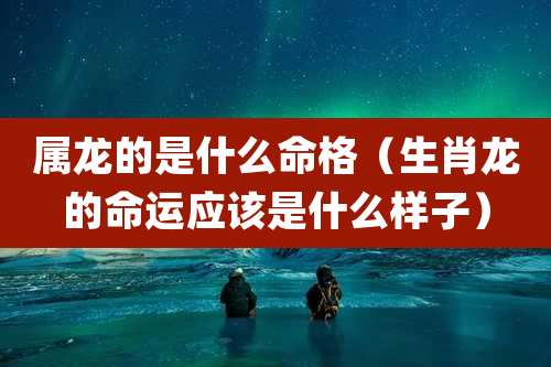 属龙的是什么命格（生肖龙的命运应该是什么样子）