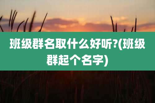 班级群名取什么好听?(班级群起个名字)