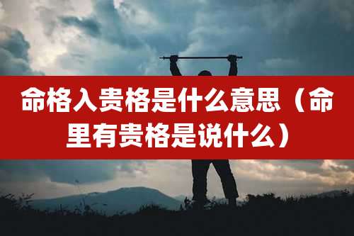 命格入贵格是什么意思（命里有贵格是说什么）