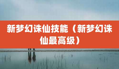 新梦幻诛仙技能（新梦幻诛仙最高级）