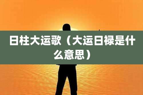 日柱大运歌（大运日禄是什么意思）