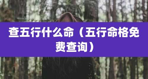 查五行什么命（五行命格免费查询）