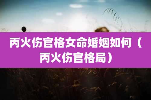 丙火伤官格女命婚姻如何（丙火伤官格局）