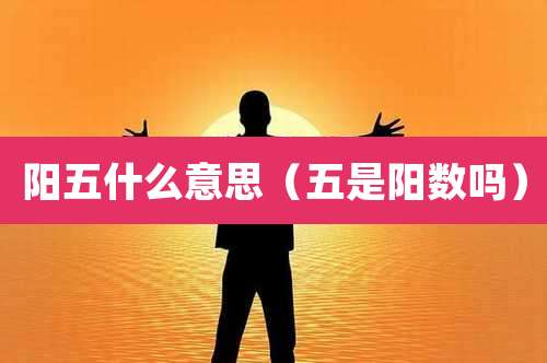 阳五什么意思（五是阳数吗）
