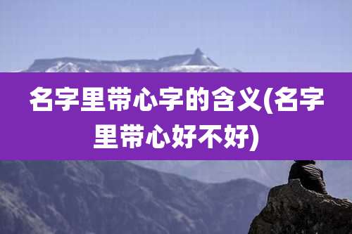 名字里带心字的含义(名字里带心好不好)