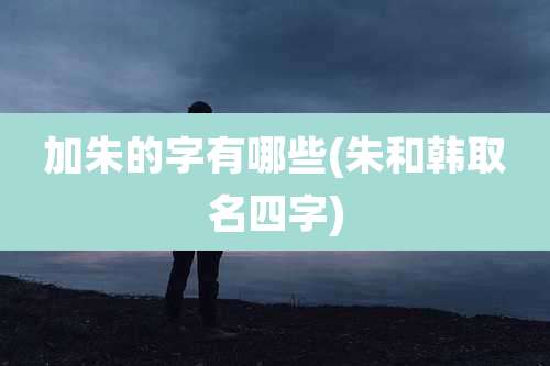 加朱的字有哪些(朱和韩取名四字)