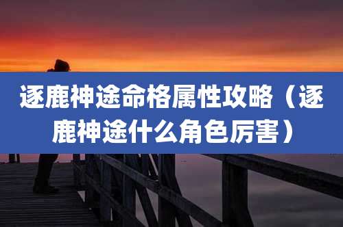 逐鹿神途命格属性攻略（逐鹿神途什么角色厉害）