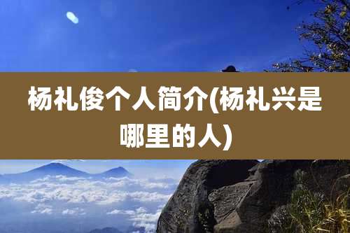 杨礼俊个人简介(杨礼兴是哪里的人)