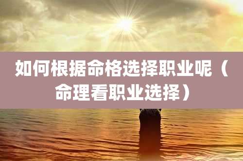 如何根据命格选择职业呢（命理看职业选择）