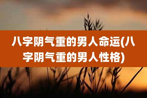 八字阴气重的男人命运(八字阴气重的男人性格)
