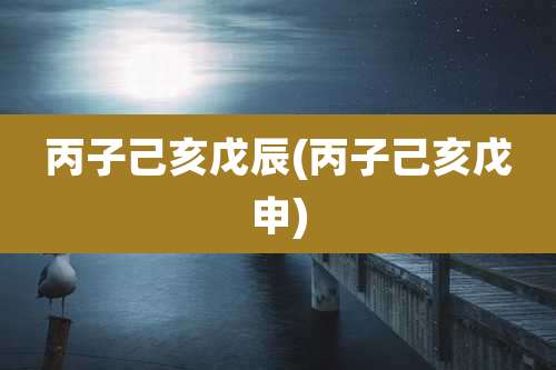 丙子己亥戊辰(丙子己亥戊申)
