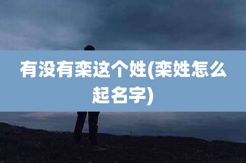有没有栾这个姓(栾姓怎么起名字)