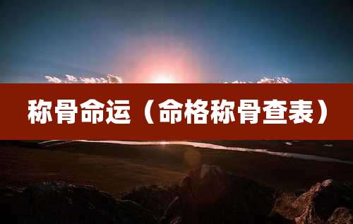 称骨命运（命格称骨查表）