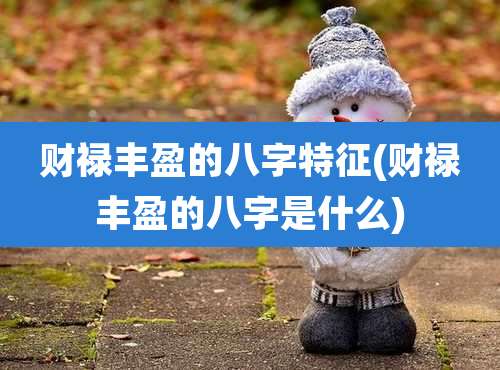财禄丰盈的八字特征(财禄丰盈的八字是什么)